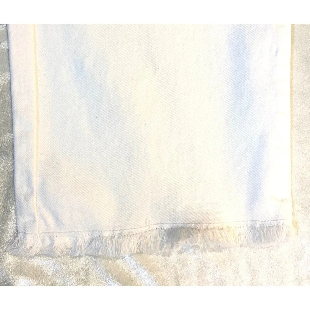 Michael Kors Jeans Womens White Wide Leg Button Fly  Raw Hem Denim EUC Size‎ 14